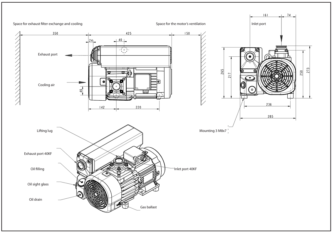 Leybold SV40 BI SingleStage, OilSealed Rotary Vane Vacuum Pumps