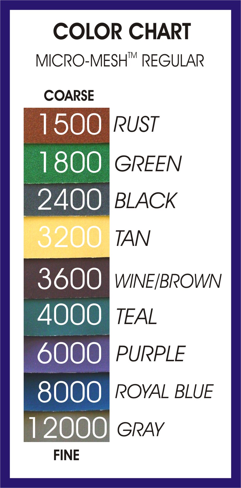 MicroMesh® Color Chart