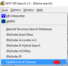 Tools, Update list of Libraries menu selection.