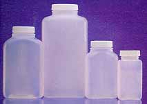 Wheaton Redi-Pak Square Wide Mouth Natural High Density Polyethylene Packer Bottles