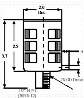 Drawing Balston Vacuum Pump Exhaust Filter #9955-12-371H