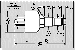 Varian thermocouple vacuum gauge tube model 531