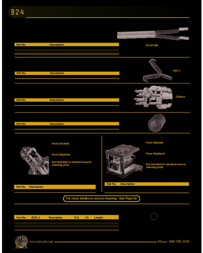 Perkin Elmer/JEOL MS Accessories (Catalog B24)