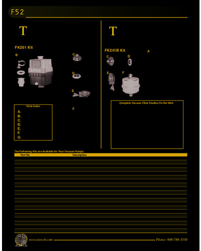 Vacuum Pump Filter Kits (Catalog F52)