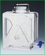 Rectangular Clear PC Carboy with Spigot with PP Closure