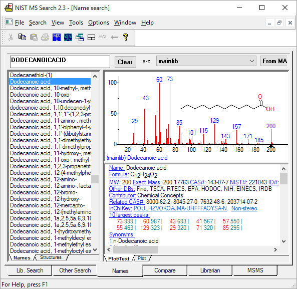 Nist 20 Mass Spectral Library Nist 2020 2017 Database Agilent Format Available