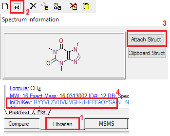 InChIKey automatically associated when spectrum assigned structure in library editor