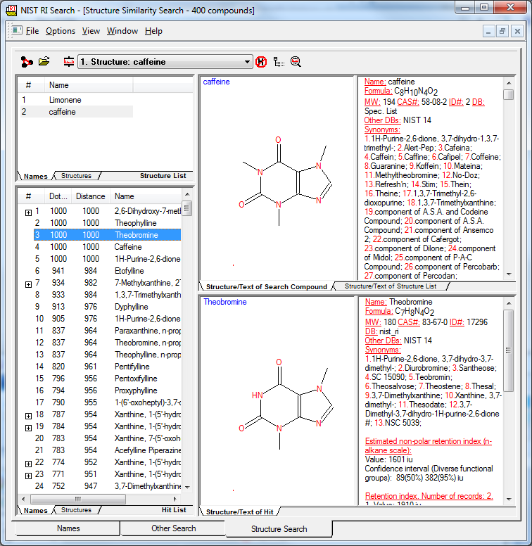 screenshot of structure
search
